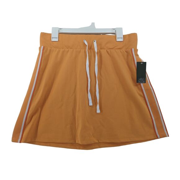 Wild Fable Active Skirt L Orange Mini Knit Tennis ALine Sports Stripe Drawstring - Picture 1 of 11